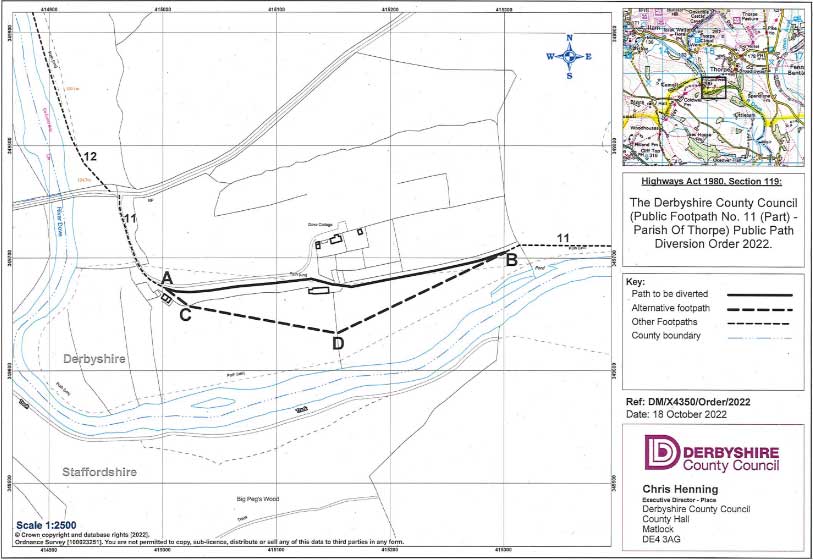 A confirmed order including a map showing the route of the right of way.